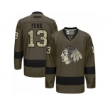 Women's Reebok Chicago Blackhawks #13 CM Punk Premier Green Salute to Service NHL Jersey