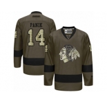 Women's Reebok Chicago Blackhawks #14 Richard Panik Premier Green Salute to Service NHL Jersey