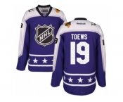 Women's Reebok Chicago Blackhawks #19 Jonathan Toews Authentic Purple Central Division 2017 All-Star NHL Jersey
