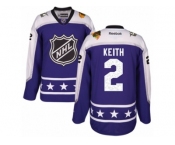 Women's Reebok Chicago Blackhawks #2 Duncan Keith Authentic Purple Central Division 2017 All-Star NHL Jersey