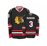 Women's Reebok Chicago Blackhawks #3 Keith Magnuson Authentic Black Third NHL Jersey