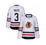 Women's Reebok Chicago Blackhawks #3 Pierre Pilote Authentic White 2017 Winter Classic NHL Jersey