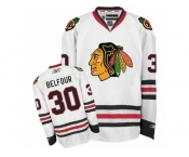 Women's Reebok Chicago Blackhawks #30 ED Belfour Premier White Away NHL Jersey