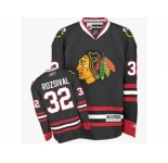 Women's Reebok Chicago Blackhawks #32 Michal Rozsival Authentic Black Third NHL Jersey