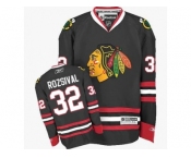 Women's Reebok Chicago Blackhawks #32 Michal Rozsival Authentic Black Third NHL Jersey