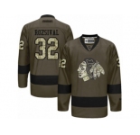 Women's Reebok Chicago Blackhawks #32 Michal Rozsival Premier Green Salute to Service NHL Jersey