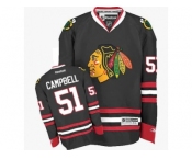 Women's Reebok Chicago Blackhawks #51 Brian Campbell Authentic Black Third NHL Jersey