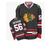 Women's Reebok Chicago Blackhawks #56 Erik Gustafsson Authentic Black Third NHL Jersey