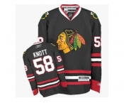 Women's Reebok Chicago Blackhawks #58 Graham Knott Authentic Black Third NHL Jersey