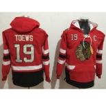 Chicago Blackhawks #19 Jonathan Toews Red Name & Number Pullover NHL Hoodie