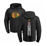 NHL Adidas Chicago Blackhawks #11 Jordan Schroeder Black Backer Pullover Hoodie