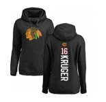 NHL Women Adidas Chicago Blackhawks #16 Marcus Kruger Black Backer Pullover Hoodie