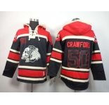 nhl jerseys chicago blackhawks #50 crawford red-black[pullover hooded sweatshirt][the skeleton head]