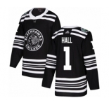 Youth Adidas Chicago Blackhawks #1 Glenn Hall Authentic Black 2019 Winter Classic NHL Jersey