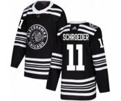Youth Adidas Chicago Blackhawks #11 Jordan Schroeder Authentic Black 2019 Winter Classic NHL Jersey