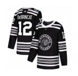 Youth Adidas Chicago Blackhawks #12 Alex DeBrincat Authentic Black 2019 Winter Classic NHL Jersey