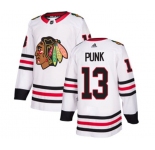 Youth Adidas Chicago Blackhawks #13 CM Punk Authentic White Away NHL Jersey