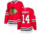 Youth Adidas Chicago Blackhawks #14 Chris Kunitz Authentic Red Home NHL Jersey