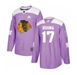 Youth Adidas Chicago Blackhawks #17 Lance Bouma Authentic Purple Fights Cancer Practice NHL Jersey