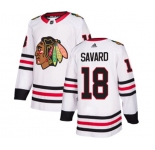 Youth Adidas Chicago Blackhawks #18 Denis Savard Authentic White Away NHL Jersey