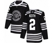 Youth Adidas Chicago Blackhawks #2 Duncan Keith Authentic Black 2019 Winter Classic NHL Jersey