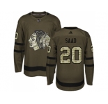 Youth Adidas Chicago Blackhawks #20 Brandon Saad Green Salute to Service Stitched NHL Jersey