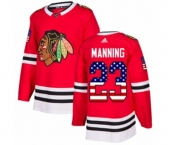 Youth Adidas Chicago Blackhawks #23 Brandon Manning Authentic Red USA Flag Fashion NHL Jersey