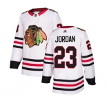 Youth Adidas Chicago Blackhawks #23 Michael Jordan Authentic White Away NHL Jersey