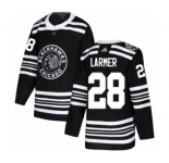 Youth Adidas Chicago Blackhawks #28 Steve Larmer Authentic Black 2019 Winter Classic NHL Jersey
