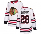 Youth Adidas Chicago Blackhawks #28 Steve Larmer Authentic White Away NHL Jersey
