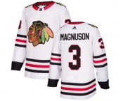 Youth Adidas Chicago Blackhawks #3 Keith Magnuson Authentic White Away NHL Jersey