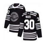 Youth Adidas Chicago Blackhawks #30 Cam Ward Authentic Black 2019 Winter Classic NHL Jersey