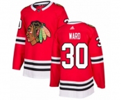 Youth Adidas Chicago Blackhawks #30 Cam Ward Authentic Red Home NHL Jersey