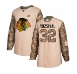 Youth Adidas Chicago Blackhawks #32 Michal Rozsival Authentic Camo Veterans Day Practice NHL Jersey