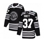 Youth Adidas Chicago Blackhawks #37 Graham Knott Authentic Black 2019 Winter Classic NHL Jersey