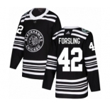 Youth Adidas Chicago Blackhawks #42 Gustav Forsling Authentic Black 2019 Winter Classic NHL Jersey