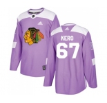 Youth Adidas Chicago Blackhawks #67 Tanner Kero Authentic Purple Fights Cancer Practice NHL Jersey