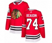 Youth Adidas Chicago Blackhawks #74 Nicolas Beaudin Authentic Red Home NHL Jersey