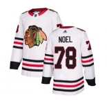 Youth Adidas Chicago Blackhawks #78 Nathan Noel Authentic White Away NHL Jersey