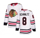Youth Adidas Chicago Blackhawks #8 Nick Schmaltz Authentic White Away NHL Jersey