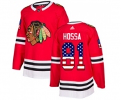 Youth Adidas Chicago Blackhawks #81 Marian Hossa Authentic Red USA Flag Fashion NHL Jersey