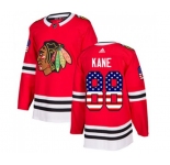 Youth Adidas Chicago Blackhawks #88 Patrick Kane Authentic Red USA Flag Fashion NHL Jersey