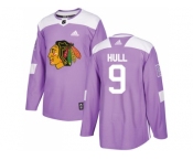 Youth Adidas Chicago Blackhawks #9 Bobby Hull Purple Authentic Fights Cancer Stitched NHL Jersey