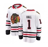 Youth Chicago Blackhawks #1 Glenn Hall Fanatics Branded White Away Breakaway NHL Jersey