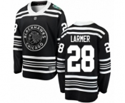 Youth Chicago Blackhawks #28 Steve Larmer Black 2019 Winter Classic Fanatics Branded Breakaway NHL Jersey