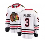 Youth Chicago Blackhawks #3 Pierre Pilote Fanatics Branded White Away Breakaway NHL Jersey