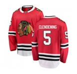 Youth Chicago Blackhawks #5 Adam Clendening Authentic Red Home Fanatics Branded Breakaway NHL Jersey
