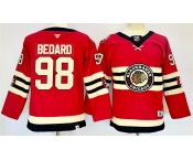 Youth Chicago Blackhawks #98 Connor Bedard Red 2024 Winter Classic Stitched Hockey Jersey