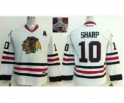 youth nhl jerseys chicago blackhawks #10 sharp white[2015 Stanley cup champions][patch A]