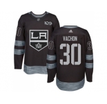 Los Angeles Kings #30 Rogie Vachon Black 1917-2017 100th Anniversary Stitched NHL Jersey